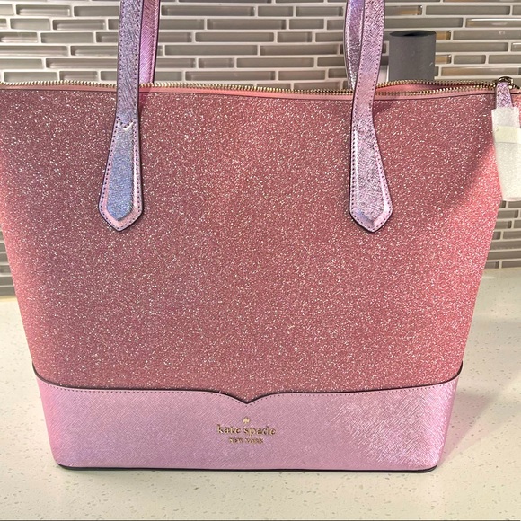 kate spade Handbags - Kate Spade pink glitter Lola tote